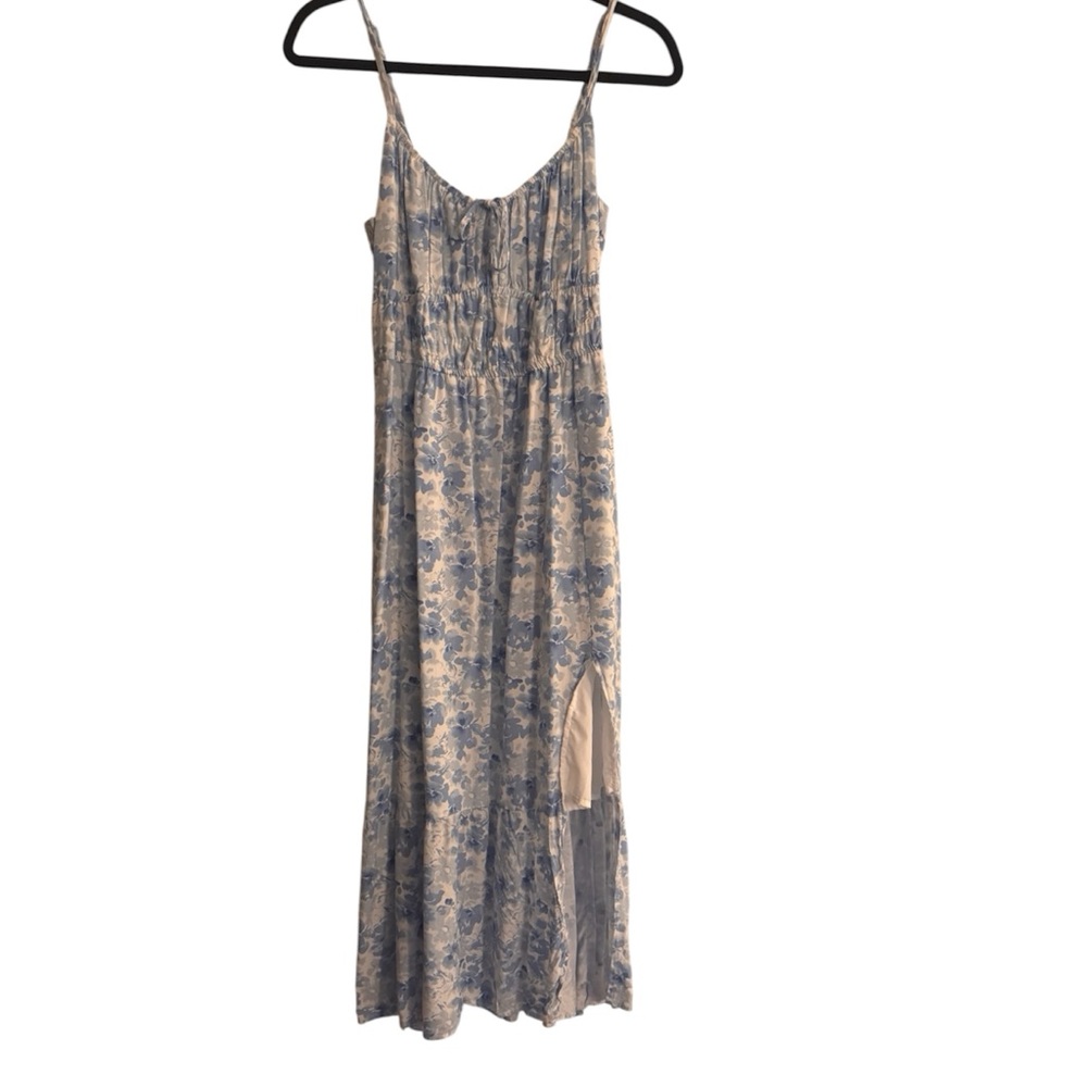 New HOLISTER Blue, White Floral Spaghetti-Strap Maxi Dress Women’s Regular Large
